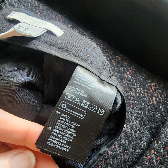 H&M knee length blue black brocade skirt 28" waist POCKETS! GEORGEOUS - Picture 10 of 11